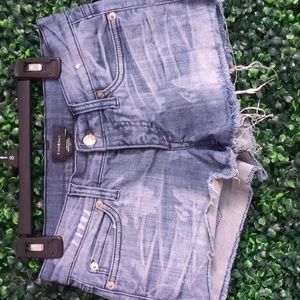 MINT Women's Bebe Denim Distressed Shorts Size 25